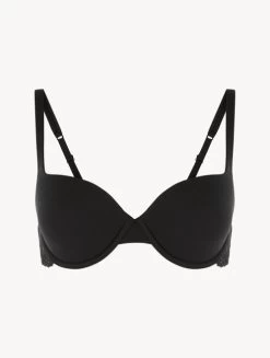 Black Cotton T-shirt Bra