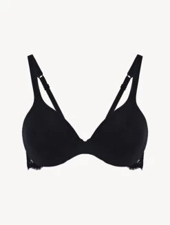 Black Lace And Cotton Underwired Bra
