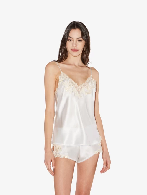 Maison White Silk Camisole With Frastaglio - Image 2