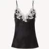 Maison Black Silk Camisole With Frastaglio