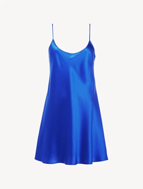 Silk Short Slip In Electric Blue