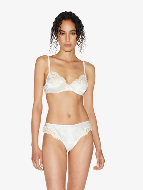 Maison Silk Underwired Bra In White With Ivory Frastaglio - Image 2