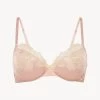 Maison Silk Underwired Bra In Powder Pink With Ivory Frastaglio