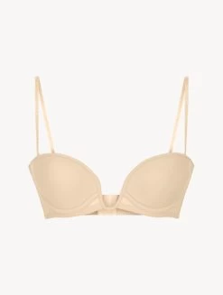 Latte-coloured Underwired Padded Bandeau U-bra