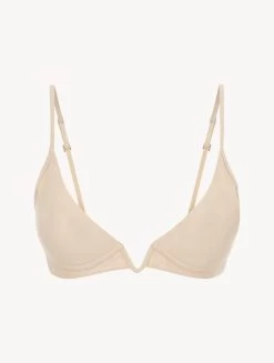 Latte-coloured Non-wired Padded Triangle V-bra