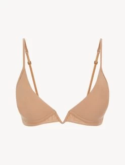 Amaretto-coloured Non-wired Padded Triangle V-bra
