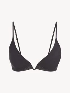 Black Non-wired Padded Triangle V-bra