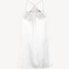 Off-white Silk Halterneck Camisole With Leavers Lace Trim