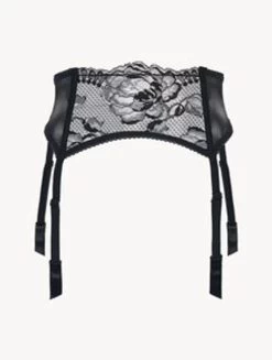 Lace Suspender Belt In Black