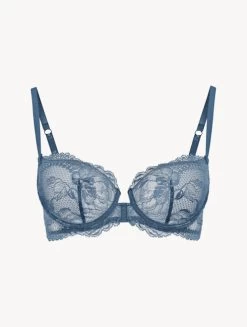 Dark Blue Lace Balconette Bra