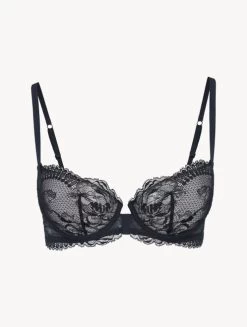 Lace Balconette Bra In Black