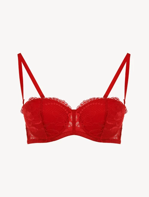 Red Lace Bandeau Bra
