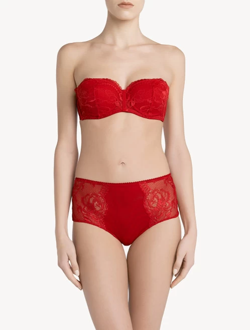 Red Lace Bandeau Bra - Image 4