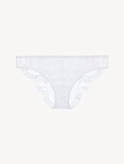 White Stretch Leavers Lace And Tulle Medium Briefs