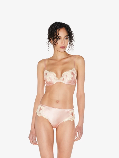 Maison Pink Silk Push-up Bra With Frastaglio - Image 2