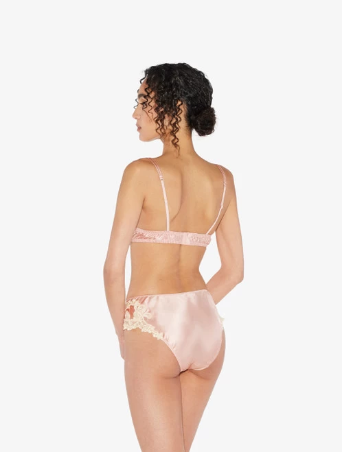 Maison Pink Silk Push-up Bra With Frastaglio - Image 3