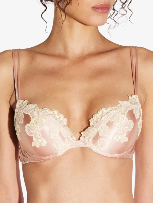 Maison Pink Silk Push-up Bra With Frastaglio - Image 4