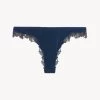 Maison Blue Silk Brazilian Briefs With Frastaglio