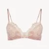 Maison Powder Pink Silk Triangle Bra With Frastaglio
