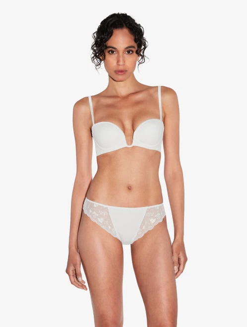 Bandeau Bra In Lys With Embroidered Tulle - Image 2