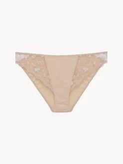 Briefs In Halo And Ivory Nude With Embroidered Tulle