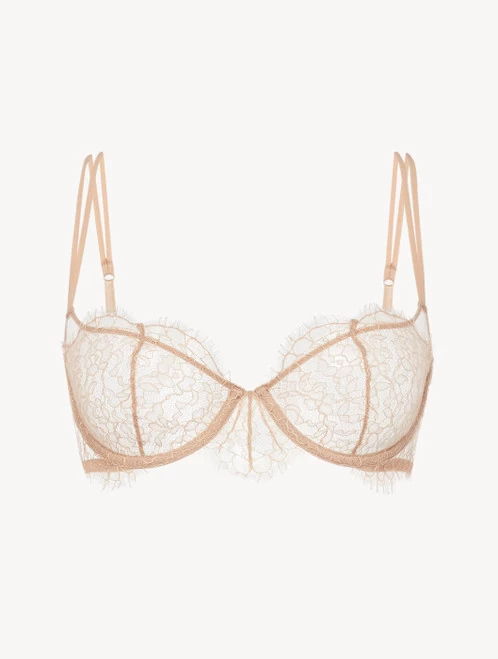 Balconette Bra With Lace In Oak Blush