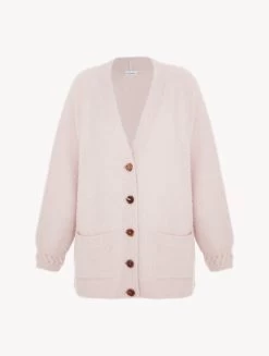 Alpaca Blend Cardigan In Powder Pink