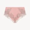 Cashmere Blend Ribbed Sleep Shorts In Blush Clay With Frastaglio