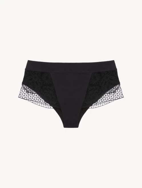 High-Waisted Brief With Leavers Lace