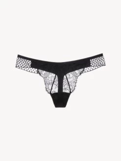 Thong With Leavers Lace