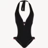 Cut-out Swimsuit In Black