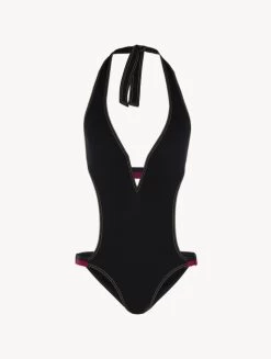 Cut-out Swimsuit In Black