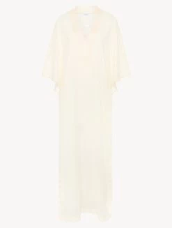 Kaftan In Champagne With Beading