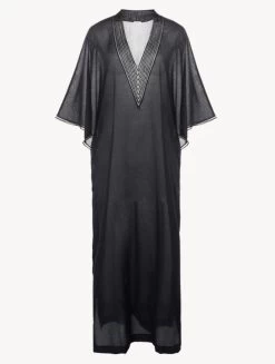 Kaftan In Black With Beading