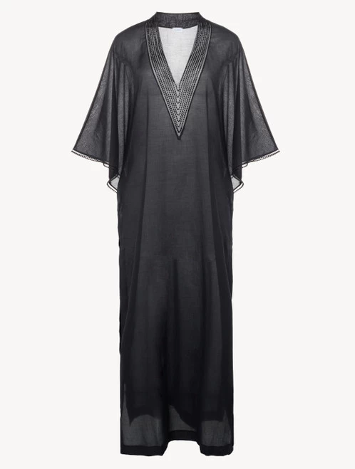 Kaftan In Black With Beading