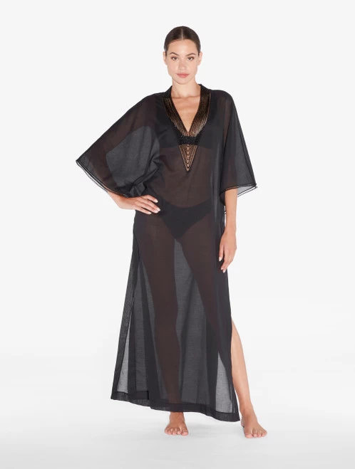 Kaftan In Black With Beading - Image 2