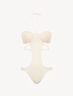 Trikini In Champagne With Beading