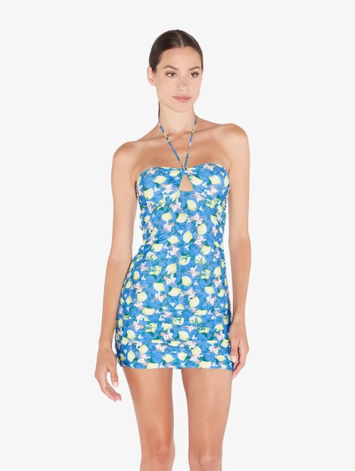 Blue Printed Short Dress - Image 2