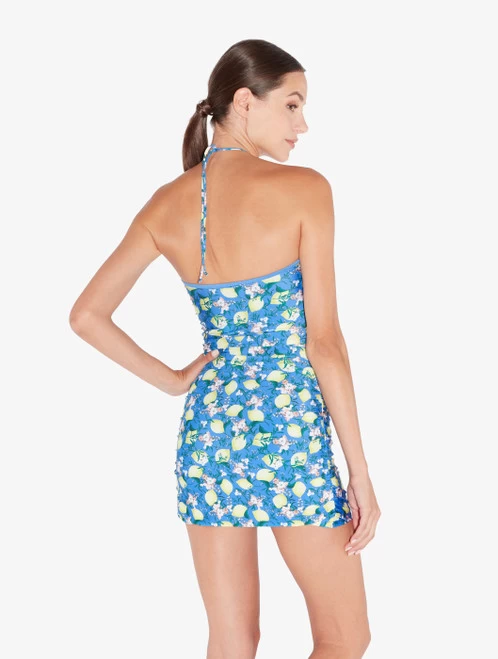 Blue Printed Short Dress - Image 3