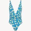 Blue Printed Swimsuit