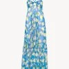 Blue Printed Maxi Dress