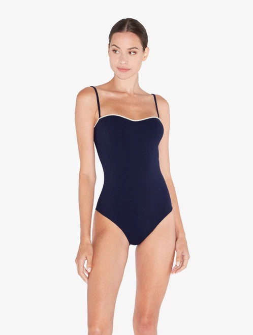 Signature Monogram Underwired Swimsuit In Navy - Image 2
