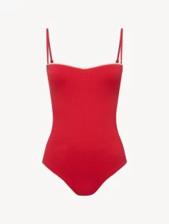 Signature Monogram Underwired Swimsuit In Red