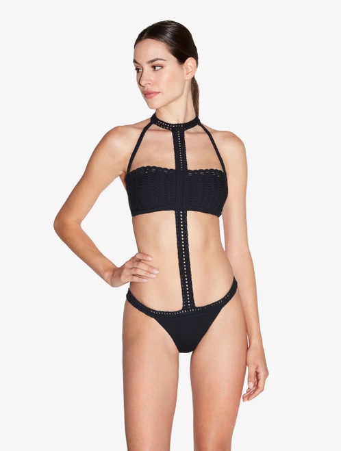 Trikini In Black With Soutache - Image 2