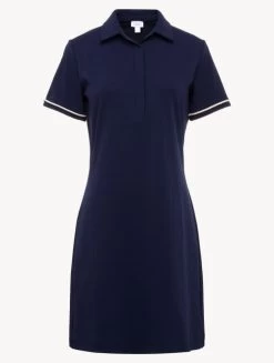 Signature Monogram Polo Dress In Navy
