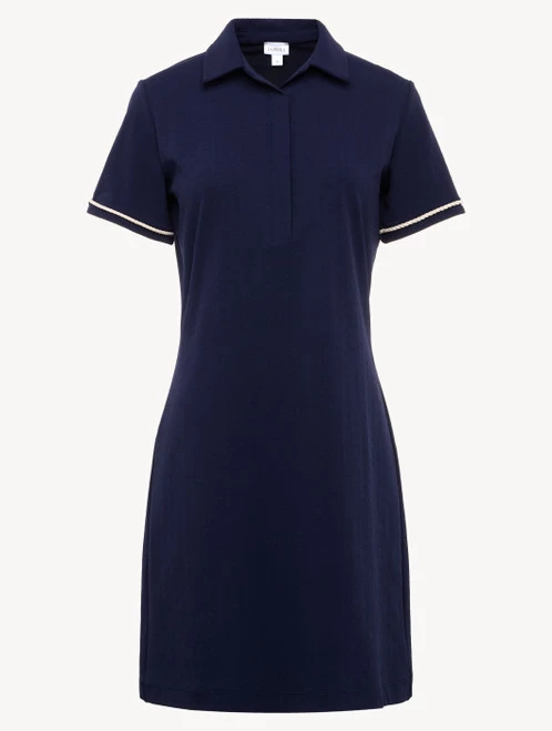 Signature Monogram Polo Dress In Navy