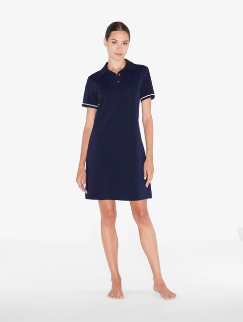 Signature Monogram Polo Dress In Navy - Image 2
