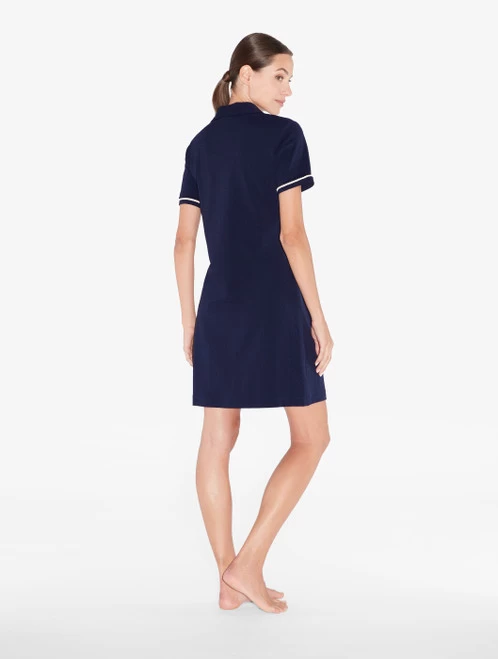 Signature Monogram Polo Dress In Navy - Image 3