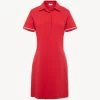 Signature Monogram Polo Dress In Red
