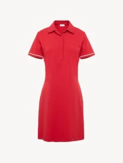 Signature Monogram Polo Dress In Red